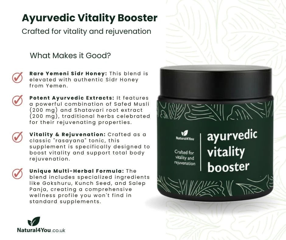 Ayurvedic Vitality Booster 220g - Yemeni Sidr Honey Safed Musli Shatavari