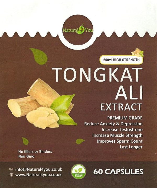 Tongkat Ali Capsules 200:1 High Strength Root Extract Male Enhancer