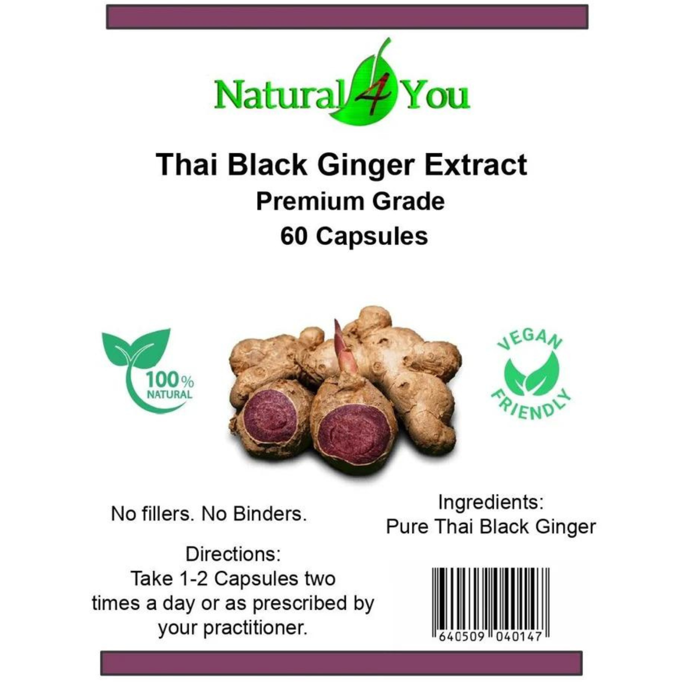 Thai Black Ginger Extract 120 capsules