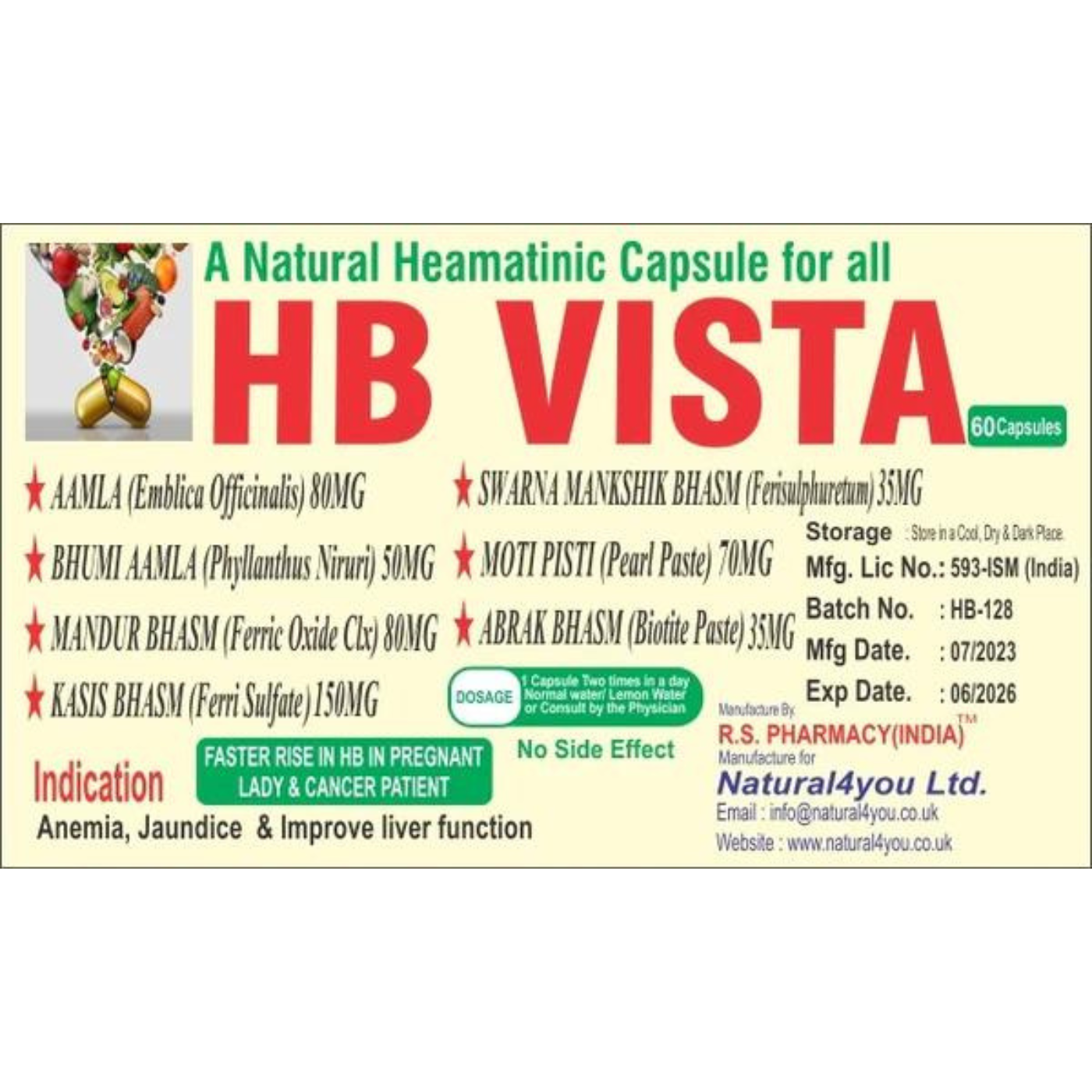 HB VISTA 60 CAPSULES