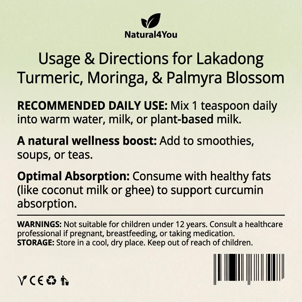 Organic Lakadong Turmeric Moringa Palmyra blossom