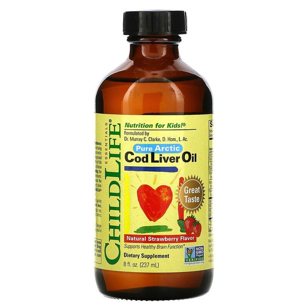 ChildLife, Cod Liver Oil, Natural Strawberry Flavor