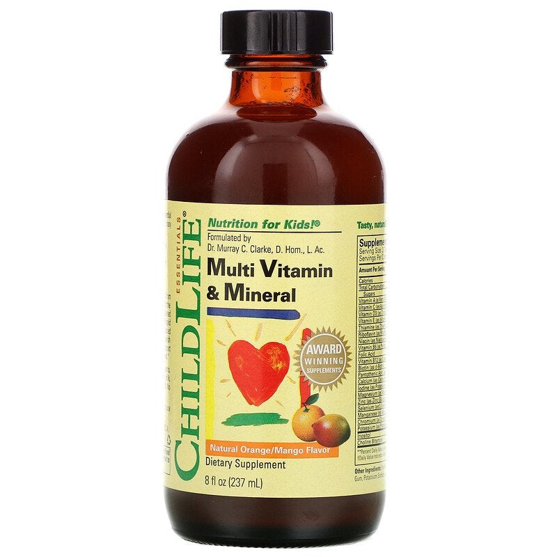 ChildLife, Essentials, Multi Vitamin & Mineral, Natural Orange/Mango Flavour